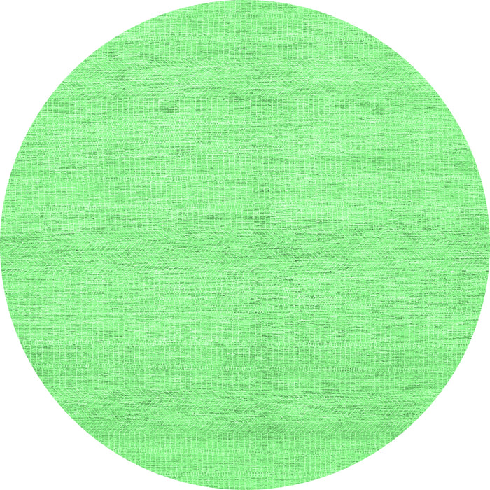 Round Machine Washable Solid Emerald Green Modern Area Rugs, wshcon309emgrn