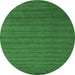 Round Abstract Emerald Green Contemporary Rug, con30emgrn