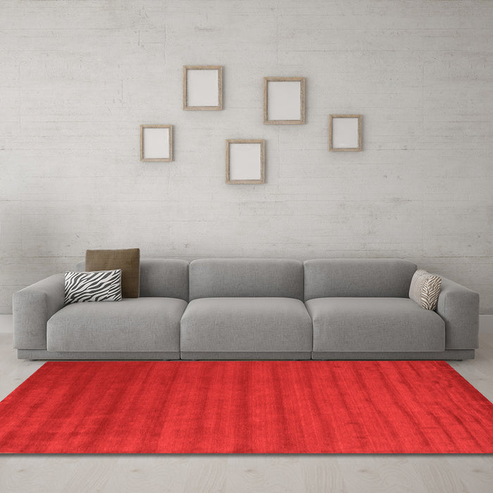 Machine Washable Abstract Orange Contemporary Area Rugs in a Living Room, wshcon30org