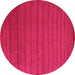 Round Machine Washable Abstract Pink Contemporary Rug, wshcon30pnk