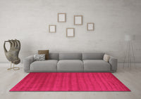 Machine Washable Abstract Pink Contemporary Rug, wshcon30pnk