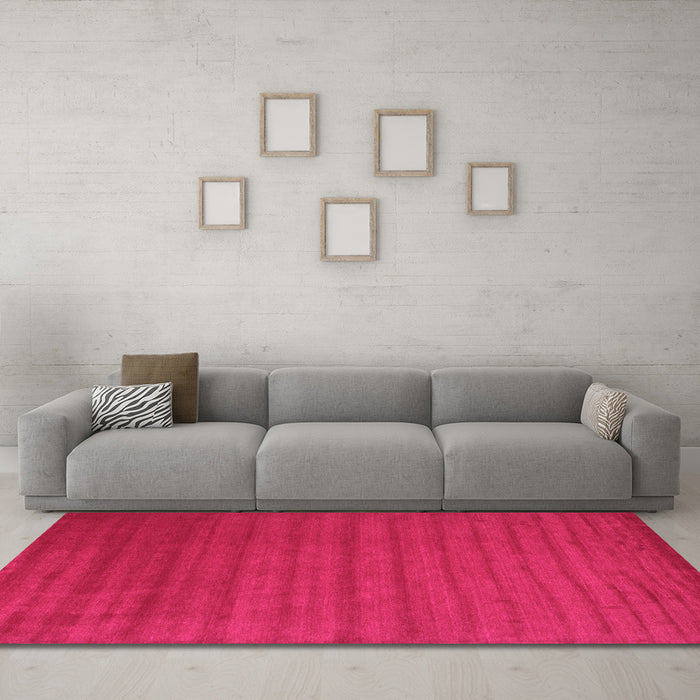 Machine Washable Abstract Pink Contemporary Rug in a Living Room, wshcon30pnk