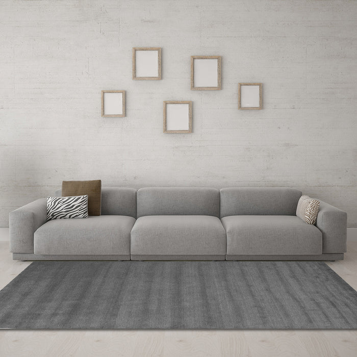 Machine Washable Abstract Gray Contemporary Rug in a Living Room,, wshcon30gry