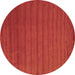 Round Abstract Brown Contemporary Rug, con30brn