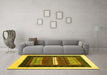 Machine Washable Abstract Yellow Contemporary Rug in a Living Room, wshcon310yw