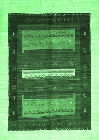 Abstract Emerald Green Contemporary Rug, con310emgrn