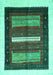 Machine Washable Abstract Turquoise Contemporary Area Rugs, wshcon310turq