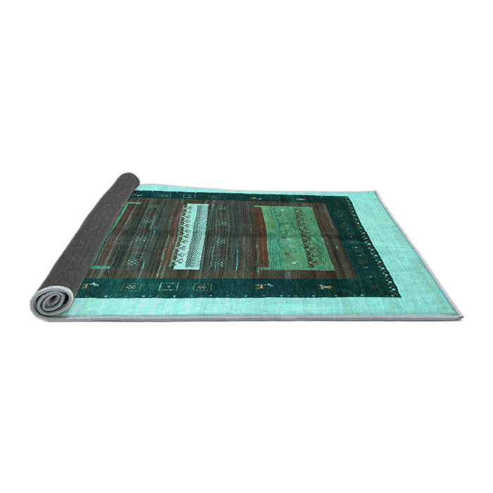 Sideview of Abstract Light Blue Contemporary Rug, con310lblu