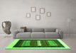 Machine Washable Abstract Green Contemporary Area Rugs in a Living Room,, wshcon310grn