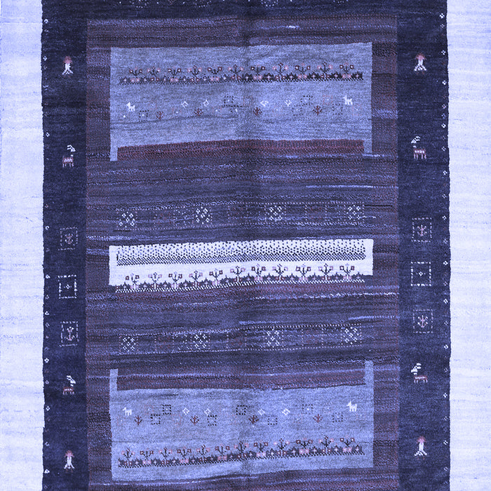 Machine Washable Abstract Blue Contemporary Rug, wshcon310blu