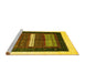 Sideview of Machine Washable Abstract Yellow Contemporary Rug, wshcon310yw