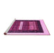 Sideview of Machine Washable Abstract Pink Contemporary Rug, wshcon310pnk