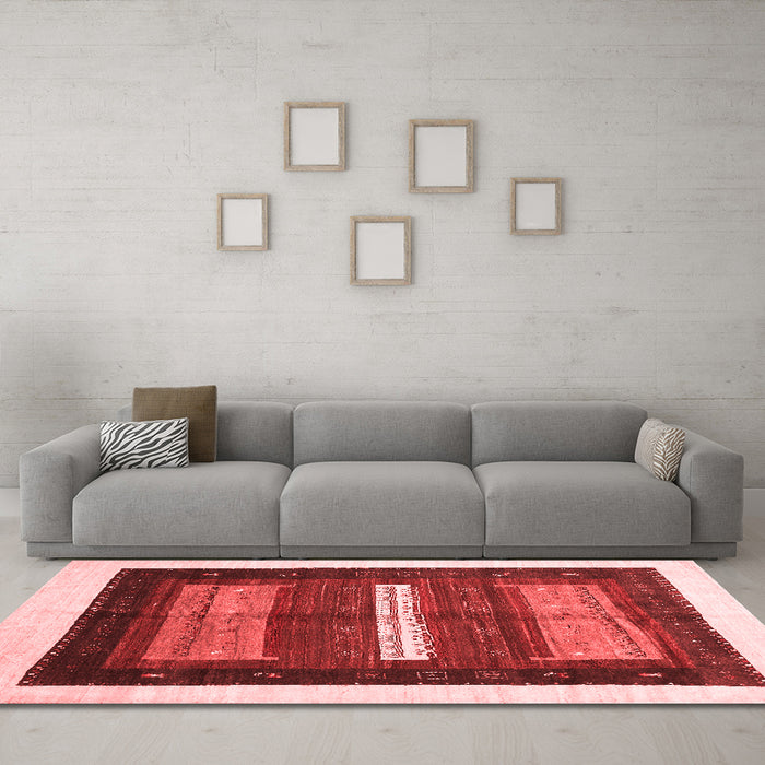 Contemporary Red Washable Rugs