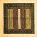 Square Abstract Brown Contemporary Rug, con310brn