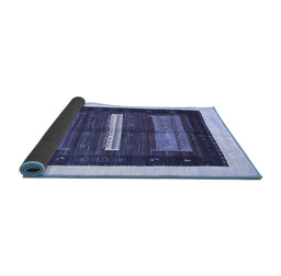 Sideview of Abstract Blue Contemporary Rug, con310blu