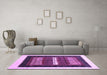 Machine Washable Abstract Purple Contemporary Area Rugs in a Living Room, wshcon310pur