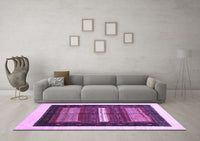 Machine Washable Abstract Purple Contemporary Rug, wshcon310pur