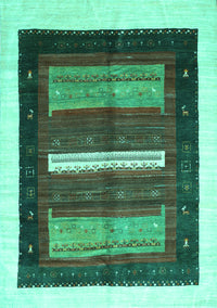 Abstract Turquoise Contemporary Rug, con310turq