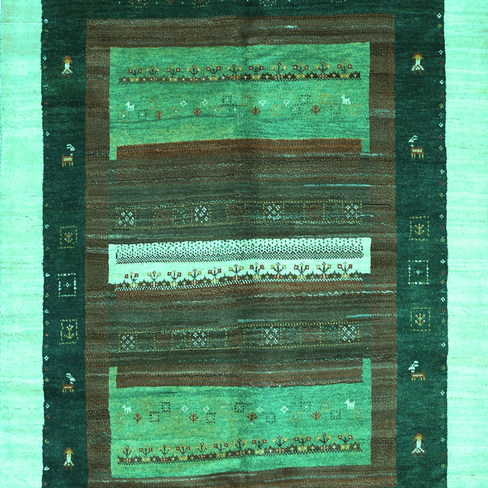 Abstract Turquoise Contemporary Rug, con310turq