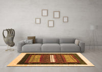 Machine Washable Abstract Orange Contemporary Rug, wshcon310org