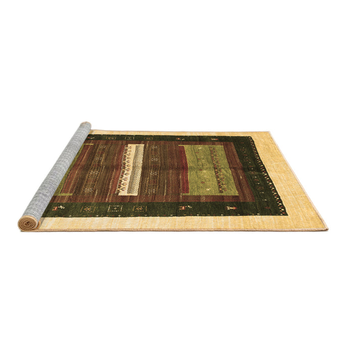 Sideview of Machine Washable Abstract Brown Contemporary Rug, wshcon310brn