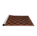 Serging Thickness of Machine Washable Contemporary Mahogany Brown Rug, wshcon311