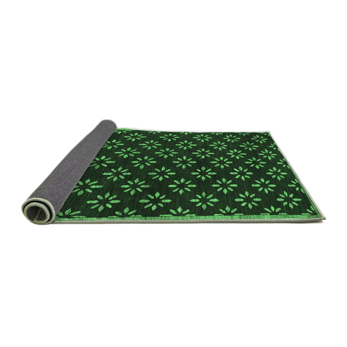 Sideview of Abstract Emerald Green Contemporary Rug, con311emgrn