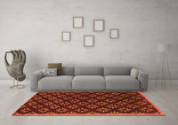 Machine Washable Abstract Orange Contemporary Rug, wshcon311org