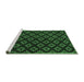 Sideview of Machine Washable Abstract Emerald Green Contemporary Area Rugs, wshcon311emgrn