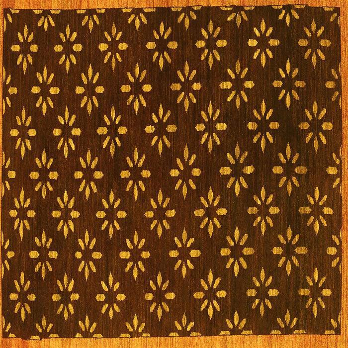 Square Machine Washable Abstract Yellow Contemporary Rug, wshcon311yw