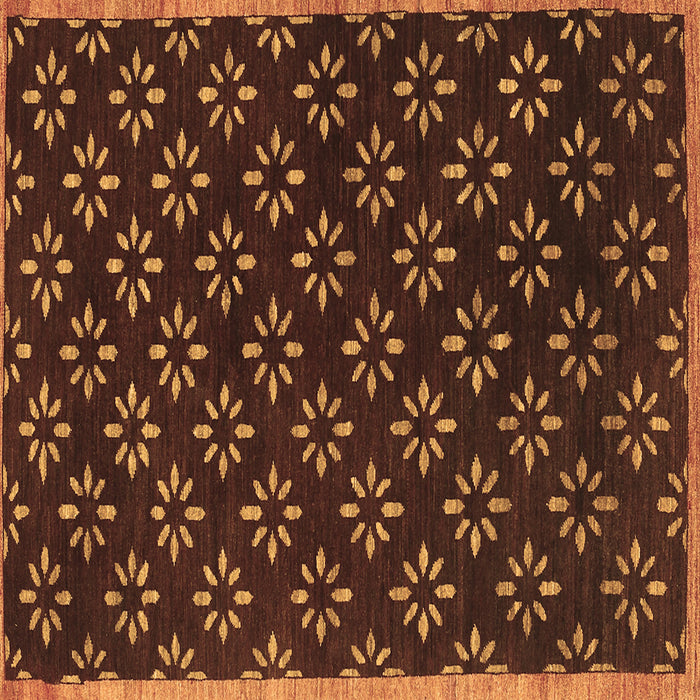 Square Abstract Brown Contemporary Rug, con311brn