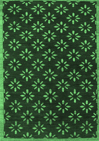 Abstract Emerald Green Contemporary Rug, con311emgrn