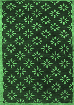 Abstract Emerald Green Contemporary Rug, con311emgrn