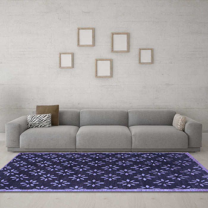 Machine Washable Abstract Blue Contemporary Rug in a Living Room, wshcon311blu