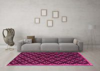 Machine Washable Abstract Pink Contemporary Rug, wshcon311pnk