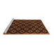 Sideview of Machine Washable Abstract Brown Contemporary Rug, wshcon311brn