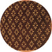 Round Machine Washable Abstract Brown Contemporary Rug, wshcon311brn