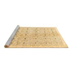 Sideview of Machine Washable Abstract Brown Contemporary Rug, wshcon312brn