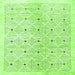 Round Machine Washable Abstract Green Contemporary Area Rugs, wshcon312grn