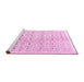 Sideview of Machine Washable Abstract Pink Contemporary Rug, wshcon312pnk