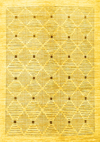 Abstract Yellow Contemporary Rug, con312yw