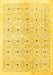 Abstract Yellow Contemporary Rug, con312yw