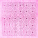 Square Machine Washable Abstract Pink Contemporary Rug, wshcon312pnk