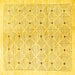 Square Machine Washable Abstract Yellow Contemporary Rug, wshcon312yw