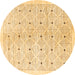 Round Abstract Brown Contemporary Rug, con312brn