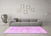 Machine Washable Abstract Purple Contemporary Area Rugs in a Living Room, wshcon312pur