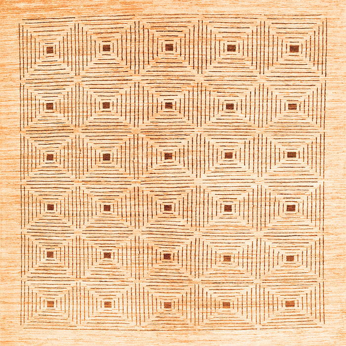 Round Machine Washable Abstract Orange Contemporary Area Rugs, wshcon312org