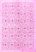 Machine Washable Abstract Pink Contemporary Rug, wshcon312pnk