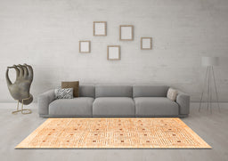 Machine Washable Abstract Orange Contemporary Area Rugs in a Living Room, wshcon312org