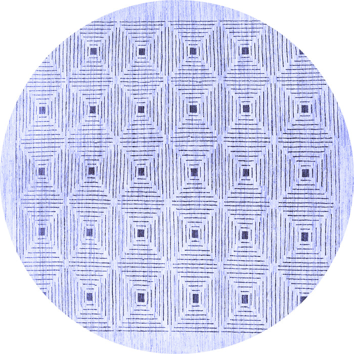 Round Machine Washable Abstract Blue Contemporary Rug, wshcon312blu